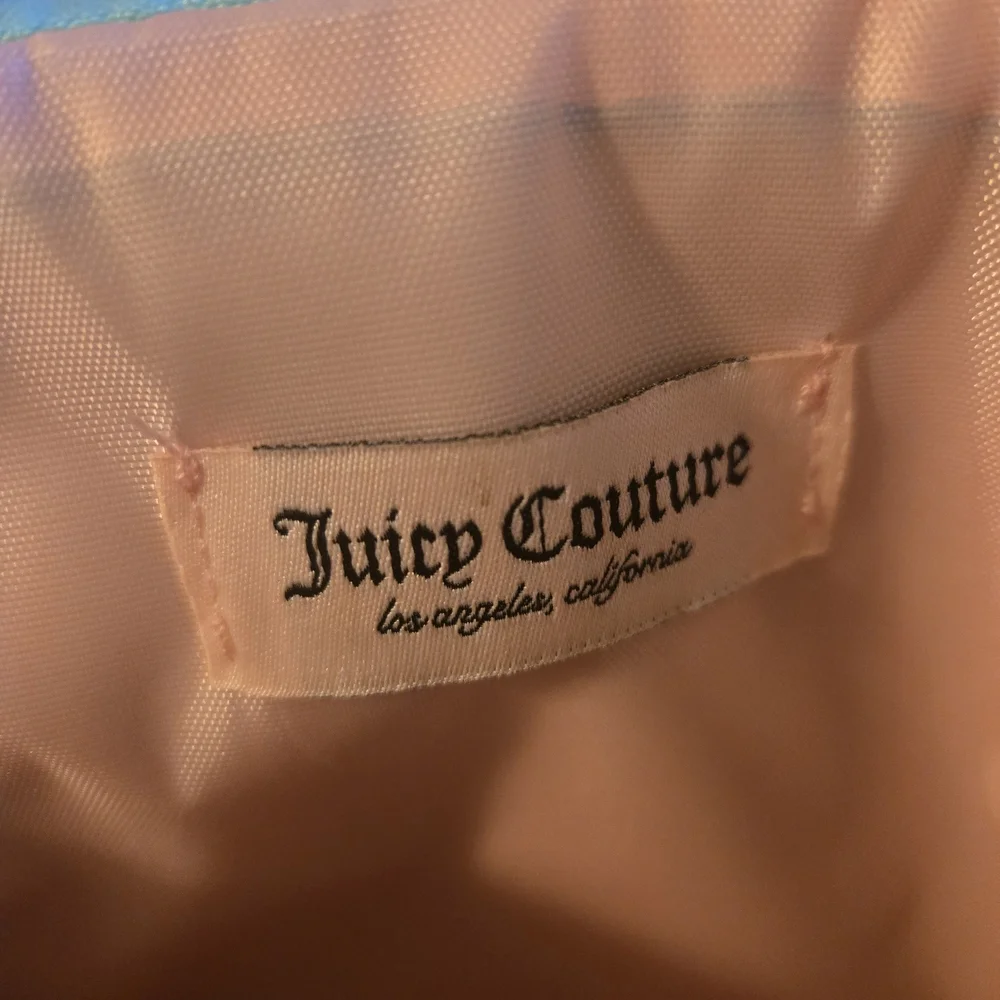 Juicy Couture Blue Cosmetic Bag w/ clear Juicy bottle. (Large Make-up‎ Bag)